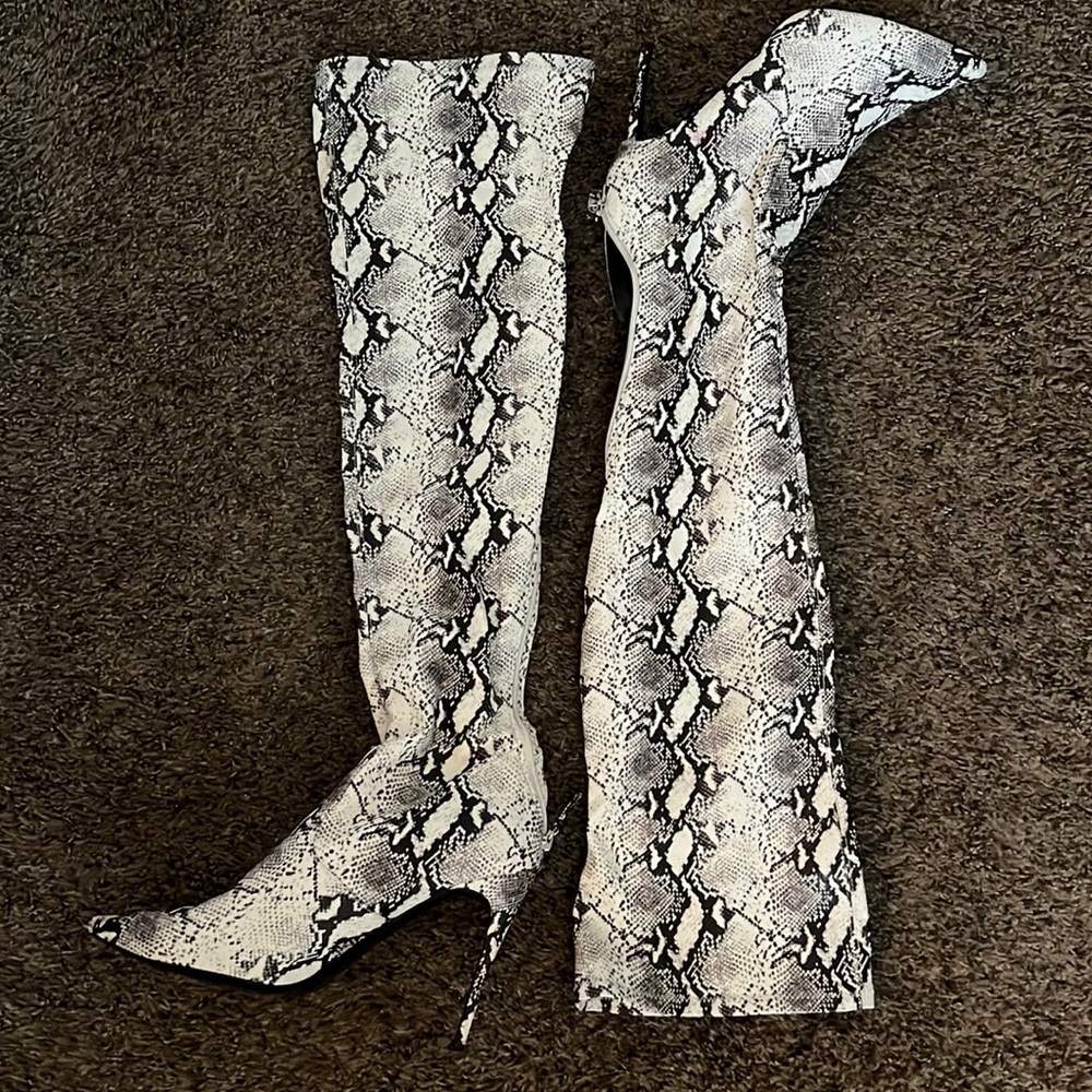 Steve Madden Thigh High Snake Pattern Boots FREE SHIPPING